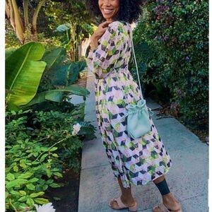 J Crew Lurex Chiffon Midi Dress